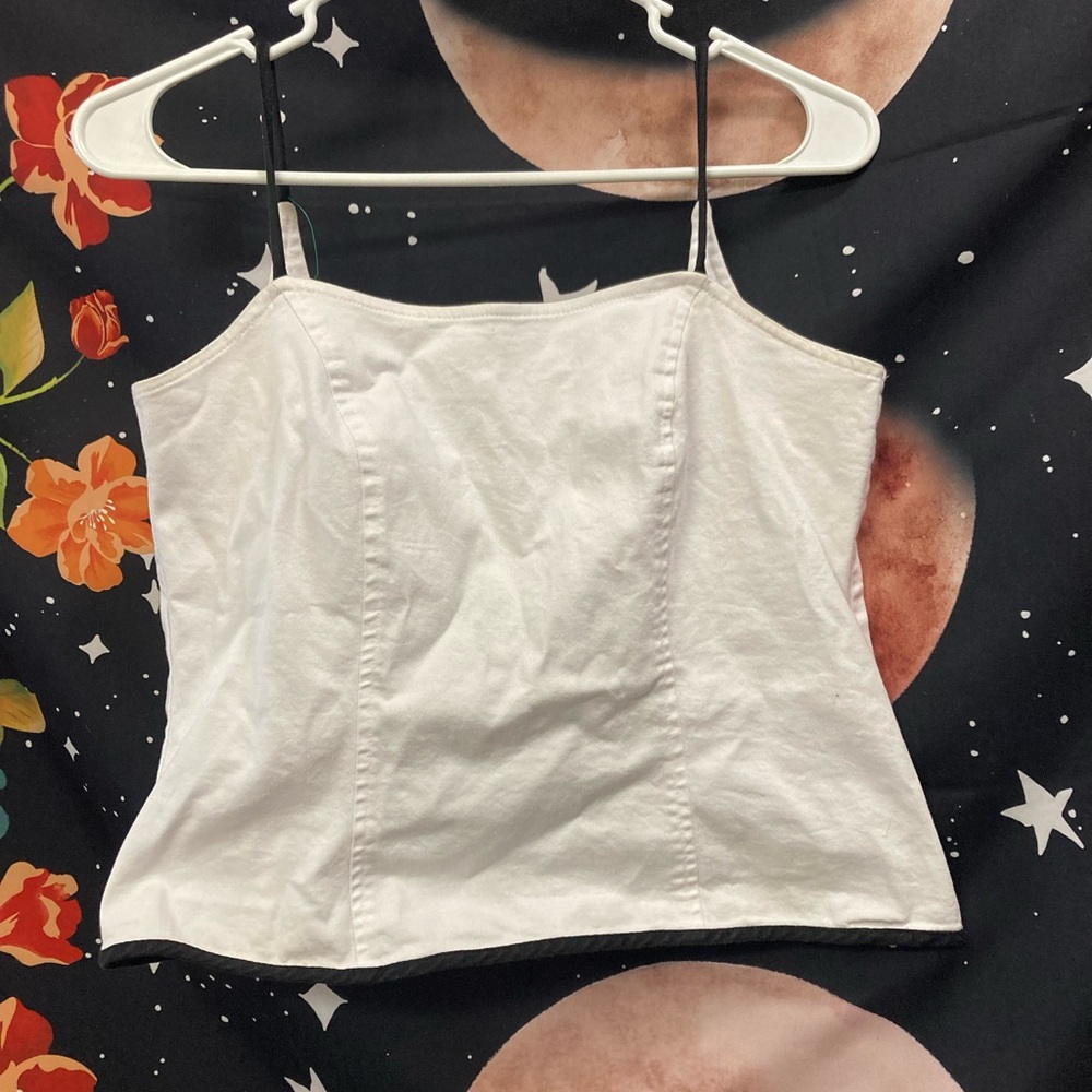 White back tie tank top